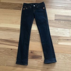 True Religion Billy Straight Dark Wash Jeans 26 Hemmed